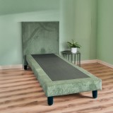 Pat Milano Premium din Lemn Masiv - 90&times;200 cm Verde Menta / Pat