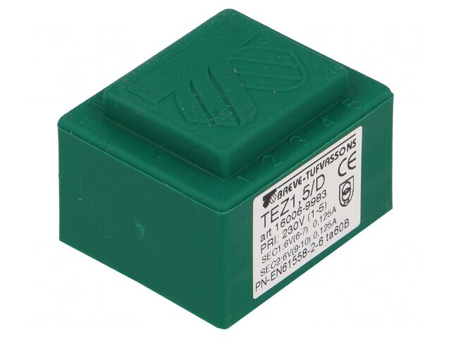 Transformator &Icirc;ncapsulat 1,5VA 230V 6V PCB