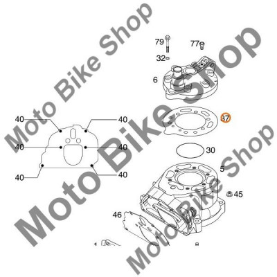 MBS Garnitura chiuloasa KTM 125 SX 2001 2001, 1.1mm, #37, Cod Produs: 50330037000KT foto