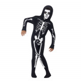 Costum carnaval schelet pentru copii 10-12 ani 145-158 cm, Kidmania