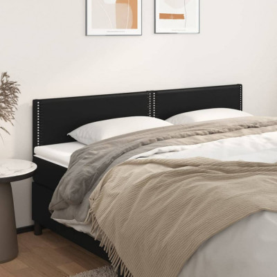 Tablii de pat, 2 buc, negru, 80x5x78/88 cm, piele ecologica GartenMobel Dekor foto