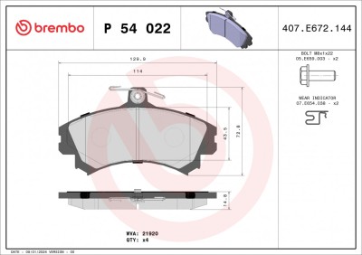 BREMBO P 54 022 PRIME LINE set placute frana,frana disc foto