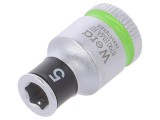 Tubulară 6-puncte HEX 5mm 1/4 23mm Oțel Crom-Vanadium