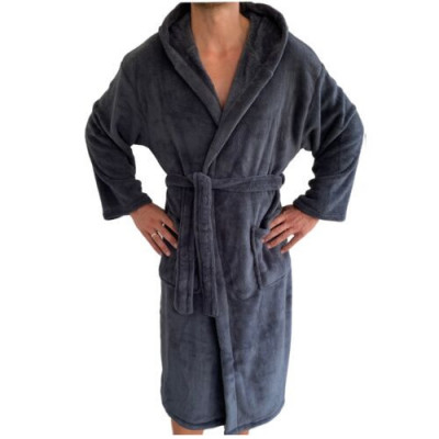 Halat de baie unisex Homelevel, XL, Gri, Poliester, 55291.73.4 foto