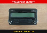 Radio CD Original VW RCD 310 LOW EU BVX 1K0 035 186 AA Blaupunkt - Golf 5 6 Passat B6 B7 Touran Caddy - Deblocat cu Cod
