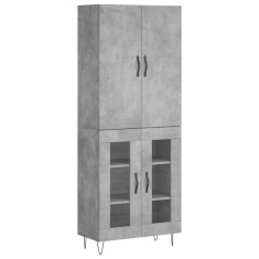 Dulap inalt, gri beton, 69,5x34x180, lemn compozit