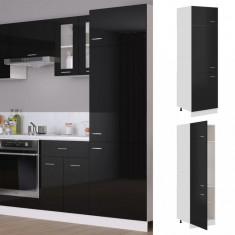vidaXL Dulap pentru frigider, negru extralucios, 60 x 57 x 207 cm, PAL foto