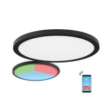 Cumpara ieftin Plafoniera LED Smart Nebula Klausen 18W Negru, Diametru 22.5cm, Inaltime 1.7cm, RGB Dimabila 3000-6500K, Corp Iluminat Modern Ultra-Subtire Interior
