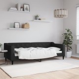 VidaXL Pat de zi, negru, 80x200 cm, material textil
