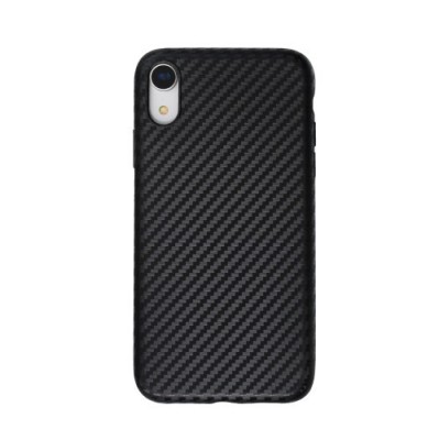 Husa pentru Apple iPhone XR, Perfect Fit, cu insertii de carbon, negru foto
