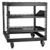Rack metalic de podea sau perete 9U, 510 x 585 x 560 mm, Adancime reglabila 23-40 inch, Otel carbon, 4 x roti blocabile, Oem