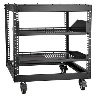 Rack metalic de podea sau perete 9U, 510 x 585 x 560 mm, Adancime reglabila 23-40 inch, Otel carbon, 4 x roti blocabile foto