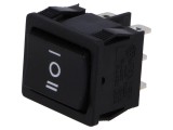 Rocker Switch ON-OFF-ON 6A 250V Black