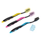 Set Periuțe de Dinți, Carbon Plus, 3 Bucăți, Duritate Medie, Multicolor, Cu Capace Protecție
