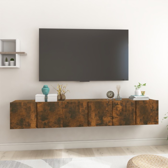 vidaXL Dulapuri TV suspendate 3 buc. stejar fumuriu 60x30x30 cm 815869