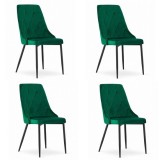 Set 4 scaune stil scandinav, Artool, Imola, catifea, metal, verde, 48.5x61x93.5 cm GartenVIP DiyLine