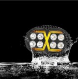Proiector oval LED cu DRL 9-80V, 24W, alb-galben, carcasa aluminiu IP67