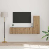 vidaXL Set comodă TV cu raft 3 pcs stejar artizanal 150.5 x 30 x 90 cm