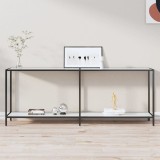 Cumpara ieftin Masă consolă,alb, 200x35x75,5 cm, sticlă securizată