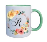 Cana maner verde personalizata cu initiala R, INOVATIX&reg;. 330ml