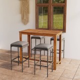 Cumpara ieftin Set mobilier bar de grădină cu perne, 5 piese, gri