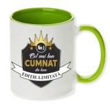 Cana maner verde personalizata &quot;Cel mai bun Cumnat&quot;, INOVATIX&reg;. 330ml