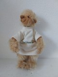 Urs, Ursulet, Artist Hand Made, 20cm, plush tip mohair fin, moale, articulat, tricou cu Der Dunne Dieter, model deosebit