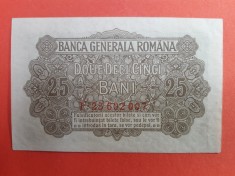 Bancnota 25 bani BGR (Banca Generala Romana) 1917 ocupatia germana - aUNC+-&gt;UNC