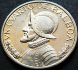 Moneda exotica 25 CENTESIMOS (1/4 Balboa) - PANAMA, anul 2001 *cod 449