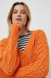 Cumpara ieftin United Colors of Benetton cardigan din amestec de lana femei, culoarea portocaliu, light