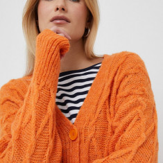 United Colors of Benetton cardigan din amestec de lana femei, culoarea portocaliu, light