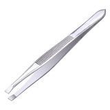 Cumpara ieftin Penseta pentru sprancene, otel inoxidabil, lungime 8.5 cm, varf oblic, argintiu