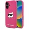 Husa MagSafe pentru Apple iPhone 16, Karl Lagerfeld, Silicone Choupette&#039;s Head, Fucsia