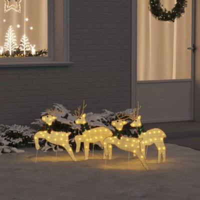 vidaXL Renii LED 4 pcs Auriu țesătură 3385893 foto
