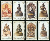 Mongolia 1988 - Seria Completă Statuete Budiste din Bronz și Arta Marelui Sculptor Zanabazar 8 Valori MNH -MNG1