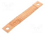 Trese bandă de &icirc;mpăm&acirc;ntare 25mm2 &Oslash;1: 9mm &Oslash;2: 9mm 120A L: 0,13m