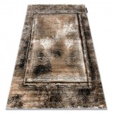 Covor DE LUXE modern 634 Cadru vintage - structural gri / aur, 200x290 cm, Dreptunghi, Poliester