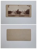 Fotografie stereoscopica de colectie, Atelier A. Bielovsky, Fantana arteziana, St. Getisbourg, Franta, Europa, 1898