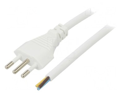 Cablu Prelungitor Electric 5m Alb 10A foto