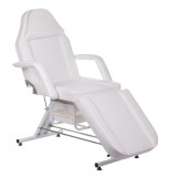 Fotoliu cosmetic reglabil manual, 2 tavite depozitare, tetiera detasabila, piele ecologica, maxim 160 kg