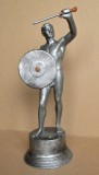 Gladiator - statueta din fonta 33cm, artizanat industrial Epoca de Aur, anii 70, Ornamentale