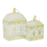 Set doua colivii patrate din fier forjat antik white RB-11