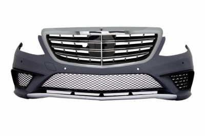 Bara Fata Mercedes W222 S-Class (2013-06.2017) S63 Design cu Grila Centrala Crom Performance AutoTuning foto