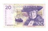 Bancnota Suedia 20 kronor 2008, circulata