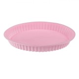 Formă Silicon Tarta, Roz, Diametru 26 cm, &Icirc;nălțime 3.7 cm, Potrivită Pentru Mașina de Spălat Vase, Potrivită Pentru Cuptorul cu Microunde, Oem