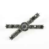 Agrafa de par cu pietre acrilice gri