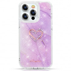 Husa Cover Kingxbar Epoxy Series pentru iPhone 13 Pro Max Marble Purple