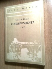 Lucian Blaga - Corespondenta (A-F), (Editura Dacia, 1989) foto