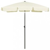 vidaXL Umbrelă de soare de plajă, galben nisipiu, 180x120 cm