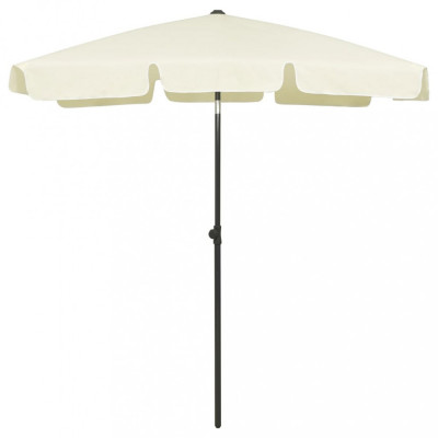 vidaXL Umbrelă de soare de plajă, galben nisipiu, 180x120 cm foto